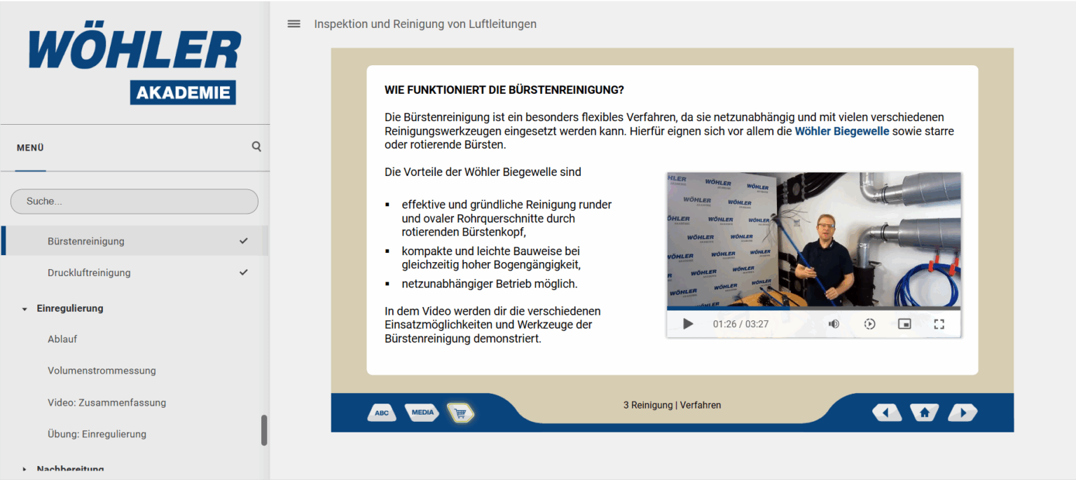 Eingebettete Videos stellen einen anschaulichen Praxisbezug her